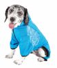 Pet Life Active 'Pawsterity' Heathered Performance 4-Way Stretch Two-Toned Full Bodied Hoodie - Blue - Large