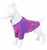 Pet Life Active 'Chewitt Wagassy' 4-Way Stretch Performance Long Sleeve Dog T-Shirt - Purple - Small