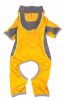 Pet Life Active 'Warm-Pup' Heathered Performance 4-Way Stretch Two-Toned Full Body Warm Up - Orange - X-Large