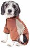 Pet Life Active 'Fur-Breeze' Heathered Performance 4-Way Stretch Two-Toned Full Bodied Hoodie - Orange - Medium