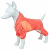 Pet Life Active 'Downward Dog' Heathered Performance 4-Way Stretch Two-Toned Full Body Warm Up Hoodie - Orange - X-Small