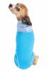 Pet Life Active 'Pull-Rover' Premium 4-Way Stretch Two-Toned Performance Sleeveless Dog T-Shirt Tank Top Hoodie - Blue - Small