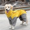 A Raincoat for all small and large dogs; Pet raincoat Medium large dog Golden hair Samo Alaska waterproof four foot raincoat Dog hooded raincoat - Flu