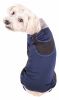 Pet Life Active 'Warm-Pup' Heathered Performance 4-Way Stretch Two-Toned Full Body Warm Up - Navy - Large