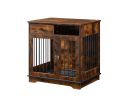 Dog crates;  indoor pet crate end tables;  decorative wooden kennels with removable trays. - Rustic Brown