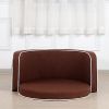 Brown Pet Sofa with Wooden Structure and Linen Goods White Roller Lines - Default