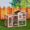 48 in. Large Chicken Coop Wooden Rabbit Hutch Auburn and White - default