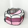 Oxford cloth folding pet tent cat kennel dog kennel cat delivery room indoor pet fence octagonal pet fence - Rice pink (pink bottom) - 74*74*43