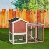 48 in. Large Chicken Coop Wooden Rabbit Hutch Auburn and White - default