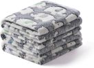 1 Pack 2 Blankets Super Soft Fluffy Premium Cute Elephant Pattern Pet Blanket Flannel Throw for Dog Puppy Cat - Dark Grey - Small (Pack of 2)