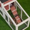 Rabbit Hutch Indoor Outdoor; Wooden Chicken Coop; Bunny Cage Hen House with Run; Ventilation Door; Removable Tray; Ramp; Sunlight Panel; Backyard Gard