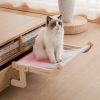 One-Step Cat Bed for Window sill & Bedside;Cat Window Perches ; Sliding Clamping Slot Adjustment Cat Hammock - Grey&Blue