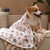 Pack of 2 Blankets Super Soft Fluffy Premium Fleece Pet Blanket Flannel Throw for Dog Puppy Cat Paw - White - Large (Pack of 2)