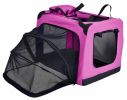 Pet Life 'Hounda Accordion' Metal Framed Soft-Folding Collapsible Dual-Sided Expandable Pet Dog Crate - Pink - Medium