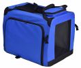 Pet Life 'Hounda Accordion' Metal Framed Soft-Folding Collapsible Dual-Sided Expandable Pet Dog Crate - Blue - Medium