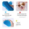 New Soft Rubber Dog Brush Comb Cat Bath Brush Rubber Glove Hair Fur Grooming Massage Brush for Dog Cats 12.3*9.7cm Dog Supplies - Red