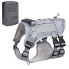 Universal Outdoor Dog Harness With Pet Leash And Snap Shackle Hitched Loop For Dogs - Grey set with bag - L