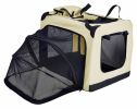 Pet Life 'Hounda Accordion' Metal Framed Soft-Folding Collapsible Dual-Sided Expandable Pet Dog Crate - Khaki - X-Large