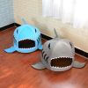 Shark Shape House Beds Tent Mat Small Dog Cat Puppy Beds Soft Dog House For Large Dogs Beds - Blue - 50x50x48 cm