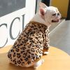 Autumn/Winter warm dog coat Small; medium dog; Flannel warm dog clothing pet supplies; dog clothing - Brown leopard print - 2XL