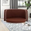 Brown Pet Sofa with Wooden Structure and Linen Goods White Roller Lines - Default