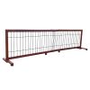 Wooden dog gate; free standing wire mesh pet gate; expandable; MAHOGANY - as Pic