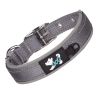 Pet dog collar; diving cloth reflective nylon collar; medium and large dog collar - Color ribbon: grey - S 2.0*(28-38)CM