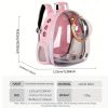 Pet Carrier Backpack, Space Capsule Bubble Cat Backpack Carrier, Waterproof Pet Backpack Outdoor Use - Pink