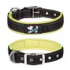 Pet dog collar; diving cloth reflective nylon collar; medium and large dog collar - Black ribbon: green - XL 2.5*(58-68)CM