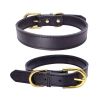 Genuine Leather Dog Collar; Wide Dog Collar; Soft Padded Breathable Adjustable Tactical Waterproof Pet Collar - yellow - S 37*1.5cm