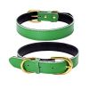 Genuine Leather Dog Collar; Wide Dog Collar; Soft Padded Breathable Adjustable Tactical Waterproof Pet Collar - green - L 51*2.5cm