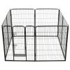 Dog Playpen 8 Panels Steel 31.5"x39.4" Black - Black