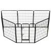 Dog Playpen 8 Panels Steel 31.5"x39.4" Black - Black