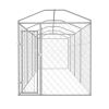 Outdoor Dog Kennel with Roof 25'x6'x7.9' - Silver