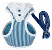 Pet Life Luxe 'Spawling' 2-In-1 Mesh Reversed Adjustable Dog Harness-Leash W/ Fashion Bowtie - Blue - Large