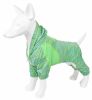 Pet Life Active 'Downward Dog' Heathered Performance 4-Way Stretch Two-Toned Full Body Warm Up Hoodie - Green - Large