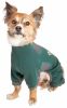 Dog Helios 'Rufflex' Mediumweight 4-Way-Stretch Breathable Full Bodied Performance Dog Warmup Track Suit - Green - Small