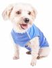 Pet Life Active 'Aero-Pawlse' Heathered Quick-Dry And 4-Way Stretch-Performance Dog Tank Top T-Shirt - Blue - Medium