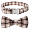 Plaid Dog Collar with Bow Pet Gift Adjustable Soft and Comfy Bowtie Collars for Small Medium Large Dogs - Style 1 - XS 1.0x30cm