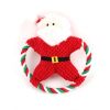 Christmas pet plush toys dog voice toys grinding teeth resistant toys cat toy cartoon cotton rope toy - Black