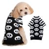 Pet Dog Halloween Costume Pumpkin Skull Death Pattern Pet Knit Sweater - White and black skullL