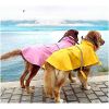 Dog Raincoats for Large Dogs with Reflective Strip Hoodie; Rain Poncho Jacket for Dogs - D4-Pink - [XS]