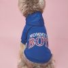 Pet Hoodie For Small & Medium Dogs; "Mommy's Boy" Pattern Dog Hoodie; Winter Pet Apparel - Royal Blue - S