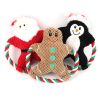 Christmas pet plush toys dog voice toys grinding teeth resistant toys cat toy cartoon cotton rope toy - Black