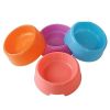 1Pc High Quality Solid Color Pet Bowls Candy-Colored Lightweight Plastic Single Bowl Small Dog Cat Pet Bowl Pet Feeding Supplies - brown - M