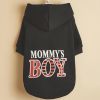 Pet Hoodie For Small & Medium Dogs; "Mommy's Boy" Pattern Dog Hoodie; Winter Pet Apparel - Black - L