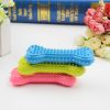 Dog Cat TPR Foam Eco-friendly TPR Chewing Toy Milky Scented Flat Bones Molar Teether Pet Supplies Spiny Soft Bite Resistant Toy - Green - S