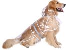 Reflective Dog Raincoat Hooded Slicker Poncho for Small to X-Large Dogs and Puppies; Waterproof Dog Clothing - Clear - X-Large