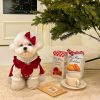 Christmas Pet Dress For Small Medium Dog; New Year Non-elastic Dog Dress ; Winter Pet Apparel - Red - M