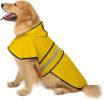 Reflective Dog Raincoat Hooded Slicker Poncho for Small to X-Large Dogs and Puppies; Waterproof Dog Clothing - Safety Orange - Medium